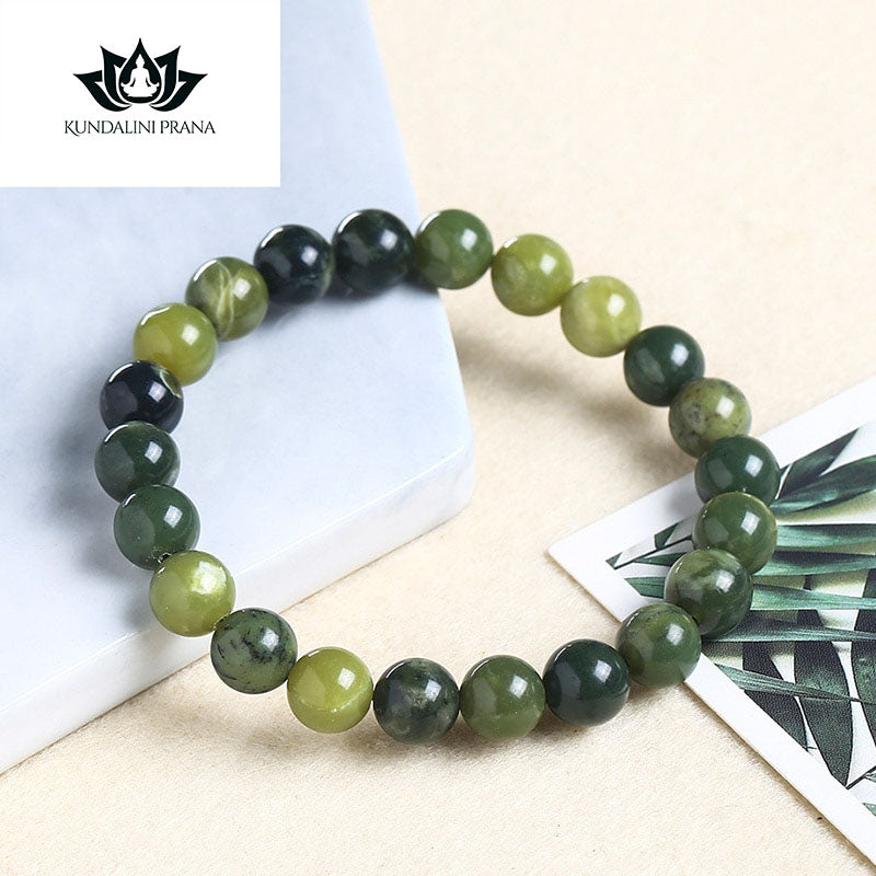 Natural Crystal Gemstone ~ Canada Green Jade Bracelet ~ for "Good Luck and Healing"