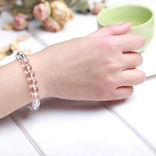 Natural Crystal Gemstone ~ AAA+ Pure Crystal Quartz Bracelet ~ for "Power, Mental Clarity and Energy"