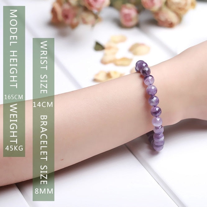 Natural Crystal Gemstone ~ Dream Lace Amethyst Bracelet ~ for "Manifestation, Creativity and Protection"