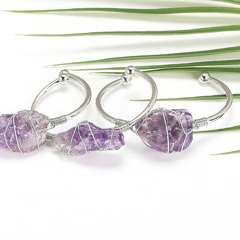 Natural Crystal Gemstone ~ Color Defined Clear Quartz Bracelet ~ for "Healing, Growth and Protection"