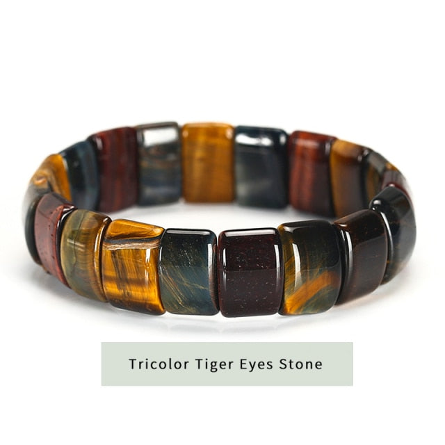 Natural Crystal Gemstone ~ Tiger's Eye and Mookaite Earth Stone Bracelets~ for "Confidence, Strength and Energy"