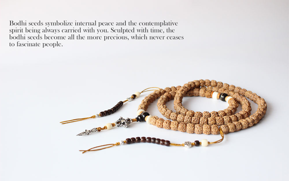 Buddhist Handcrafted Nature Sandalwood Salubrious Tribal Necklace for "Intuition & Character" (Handcarved Organic Rudraksha Beads)