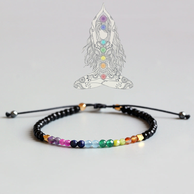 Handmade Tibetan Blessed Knots for "7 Nature Healing Chakra Bracelet" (Lucky Organic Crystals)