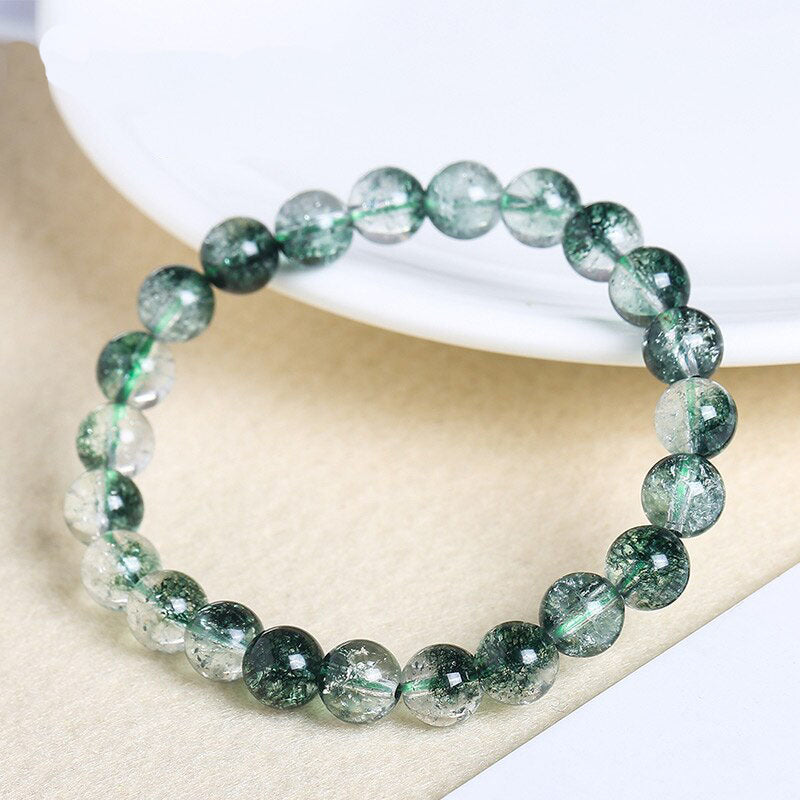 Natural Crystal Gemstone ~ Rainbow Popcorn Stones w/ Crackle Quartz Bracelet ~ for "Healing, Alignment and Balance"