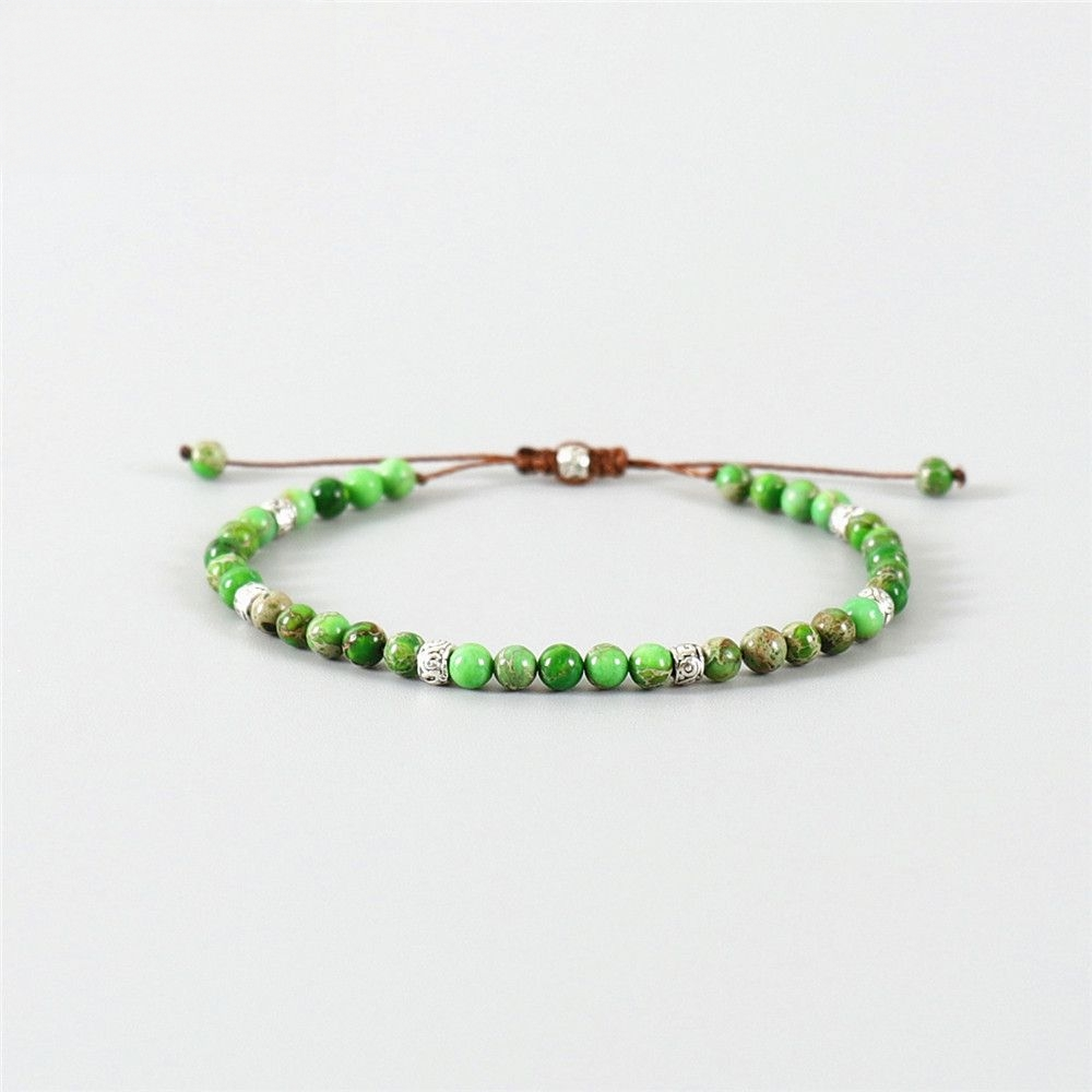 Natural Crystal Gemstone for "Yoga & Chakra Healing" – Tibetan Stone Beads Stretch Bracelet