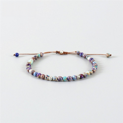 Natural Crystal Gemstone for "Yoga & Chakra Healing" – Tibetan Stone Beads Stretch Bracelet