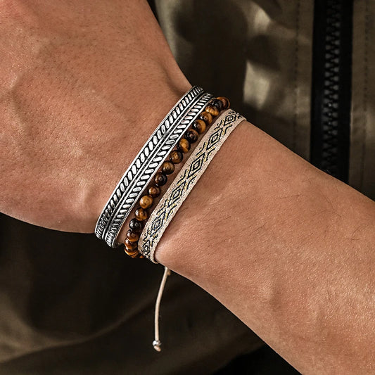 Tibetan Steel & Handmade Spirit Bracelet for "Sacred Stillness