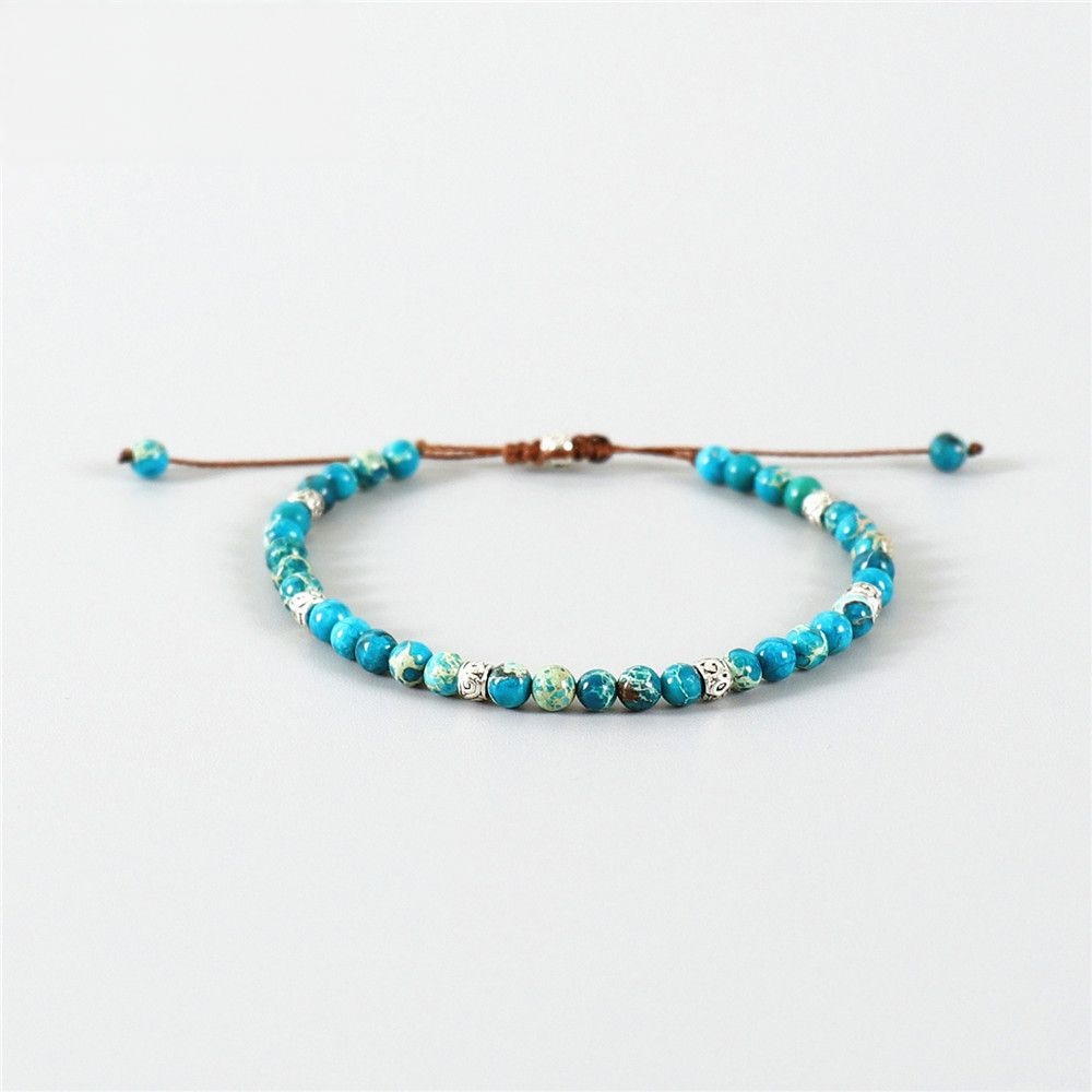 Natural Crystal Gemstone for "Yoga & Chakra Healing" – Tibetan Stone Beads Stretch Bracelet