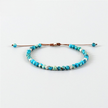 Natural Crystal Gemstone for "Yoga & Chakra Healing" – Tibetan Stone Beads Stretch Bracelet