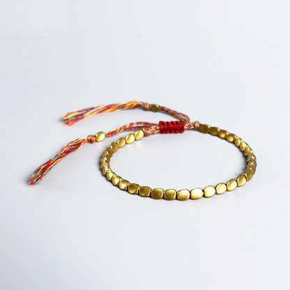 Handmade Tibetan Blessed Cotton Thread for "Chi Flow & Elemental Balance" – With Tibet Copper Beads