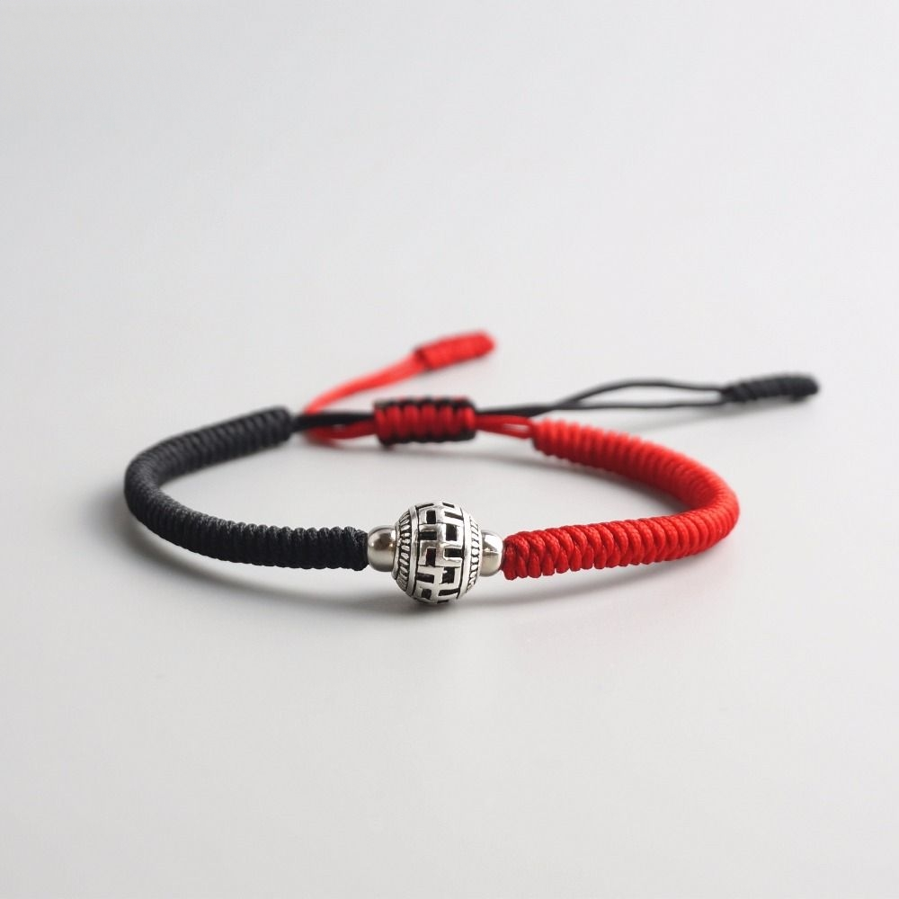 Handmade Tibetan Blessed Knots for "Willpower & Confidence" with Buddhist Prayer Ball