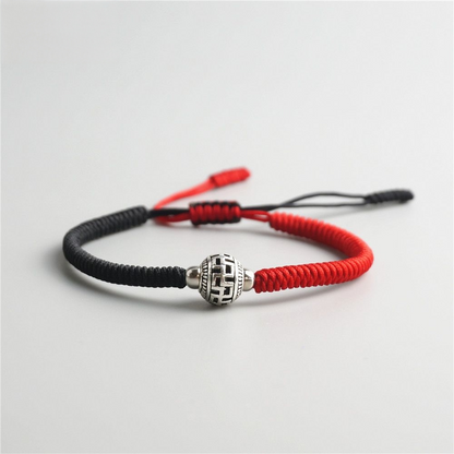 Handmade Tibetan Blessed Knots for "Willpower & Confidence" with Buddhist Prayer Ball