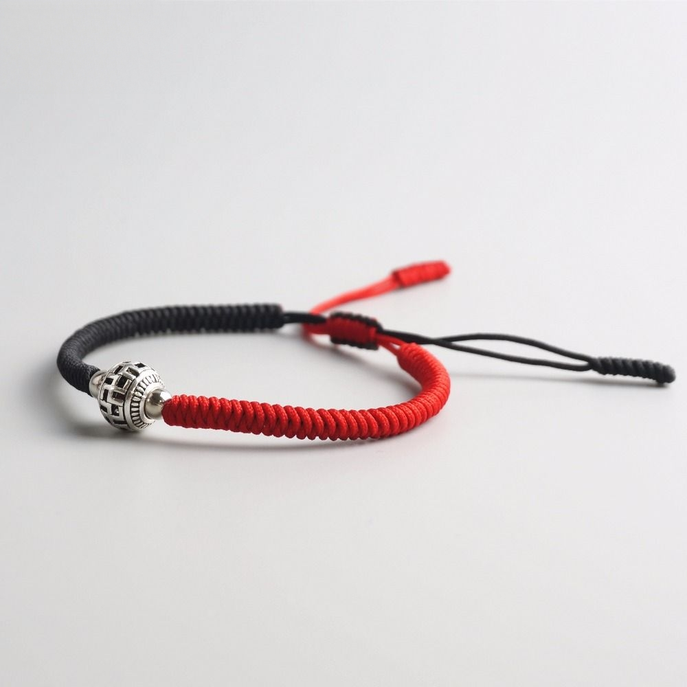 Handmade Tibetan Blessed Knots for "Willpower & Confidence" with Buddhist Prayer Ball