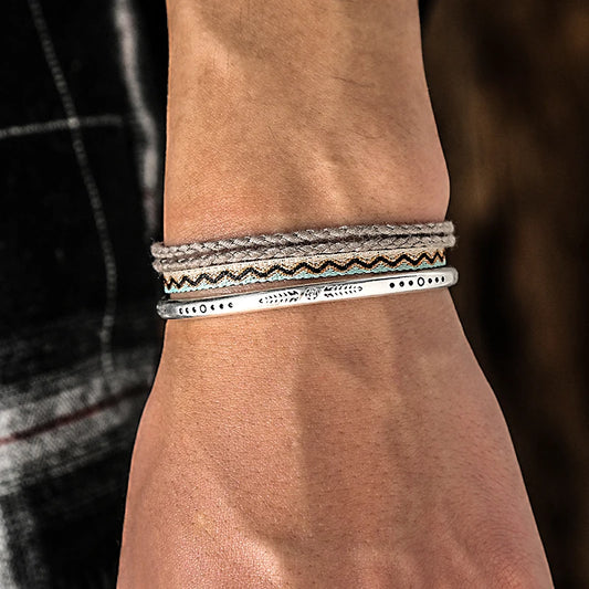 Tibetan Steel & Handmade Spirit Bracelet for "Leadership & Integrity"
