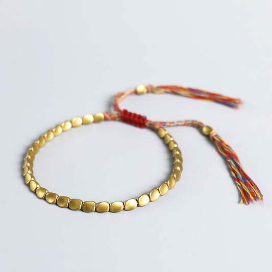 Handmade Tibetan Blessed Cotton Thread for "Chi Flow & Elemental Balance" – With Tibet Copper Beads