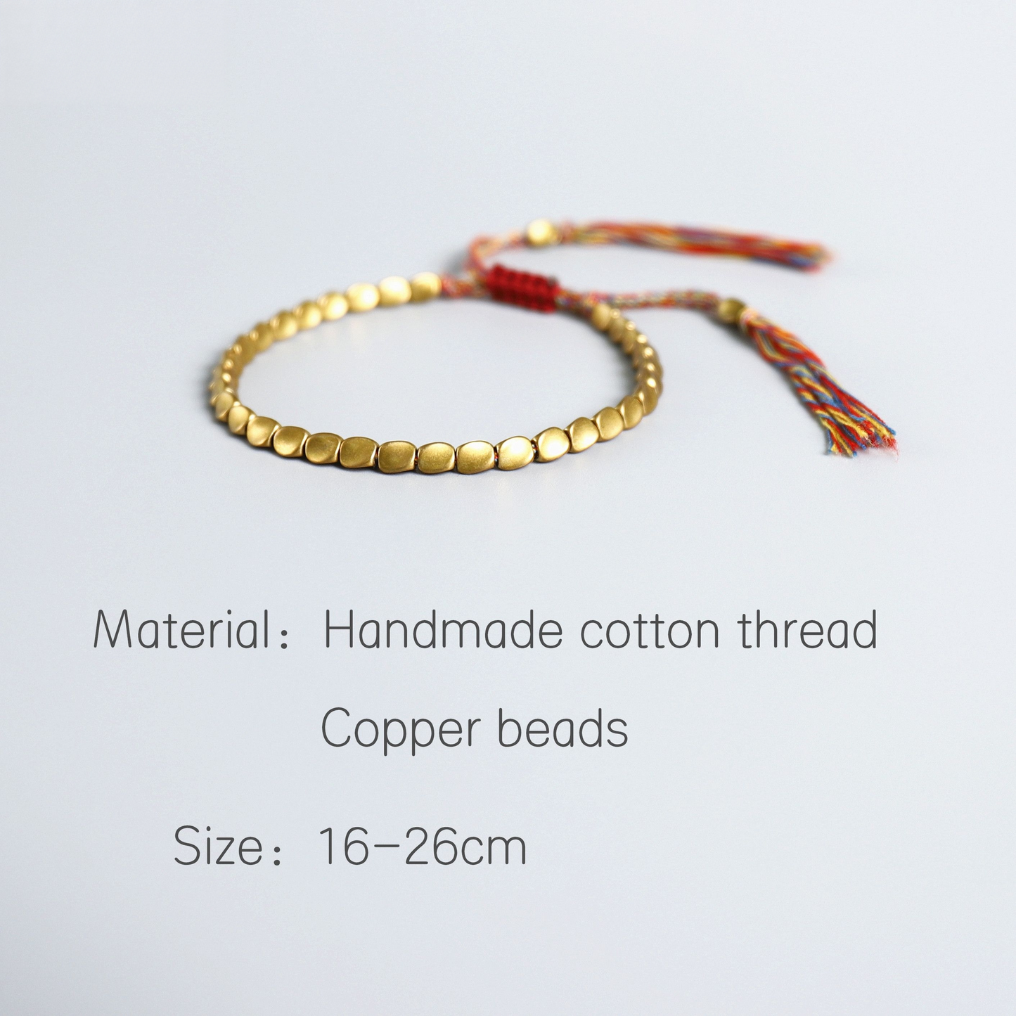 Handmade Tibetan Blessed Cotton Thread for "Chi Flow & Elemental Balance" – With Tibet Copper Beads