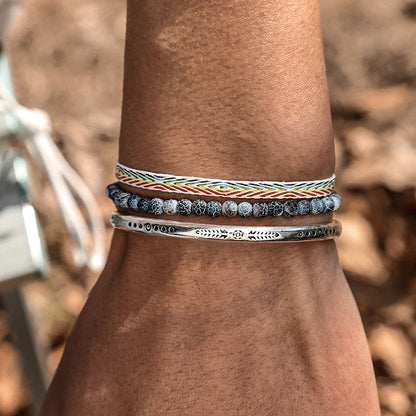 Tibetan Steel & Handcarved Spirit Bracelet for “Strong Energy & Leadership" 