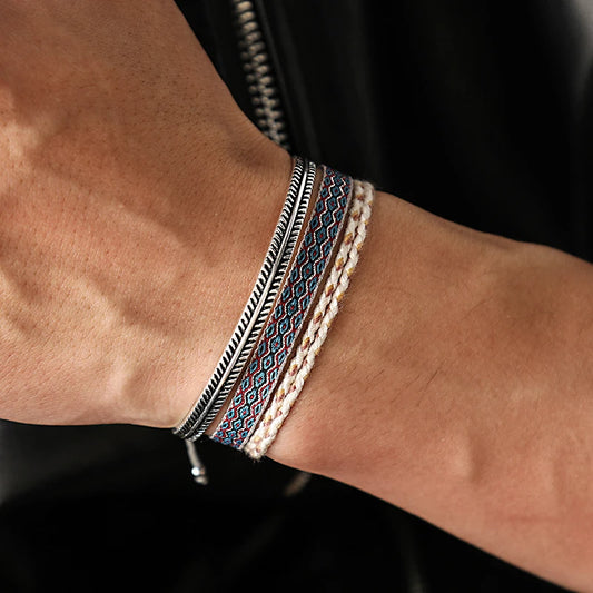 Tibetan Steel & Handmade Spirit Bracelet for "Joy & Relationships"
