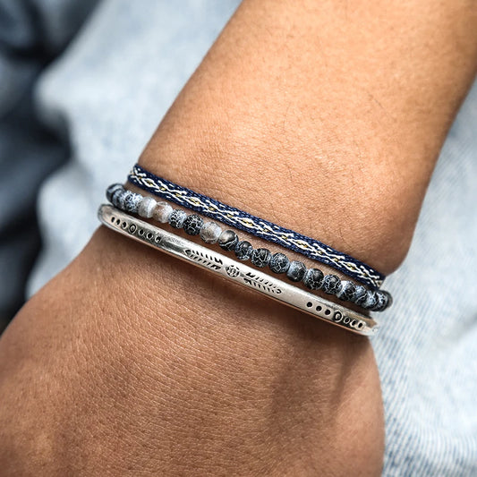 Tibetan Steel & Handmade Spirit Bracelet for Emotional Healing & Clarity 