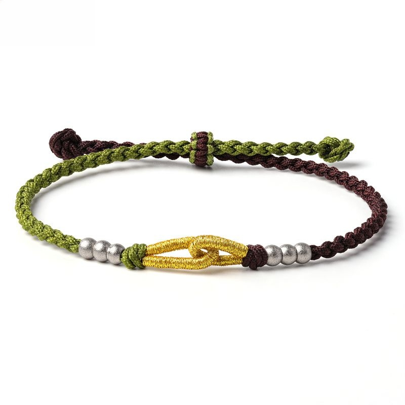 Handmade Tibetan Blessed Knots for "Good Luck" – 6 Spiritual Stainless Beads Stretch Bracelet