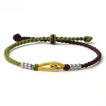 Handmade Tibetan Blessed Knots for "Good Luck" – 6 Spiritual Stainless Beads Stretch Bracelet