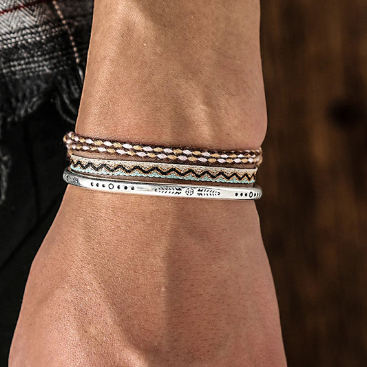 Tibetan Steel & Handmade Spirit Bracelet for "Purification & Calm" 