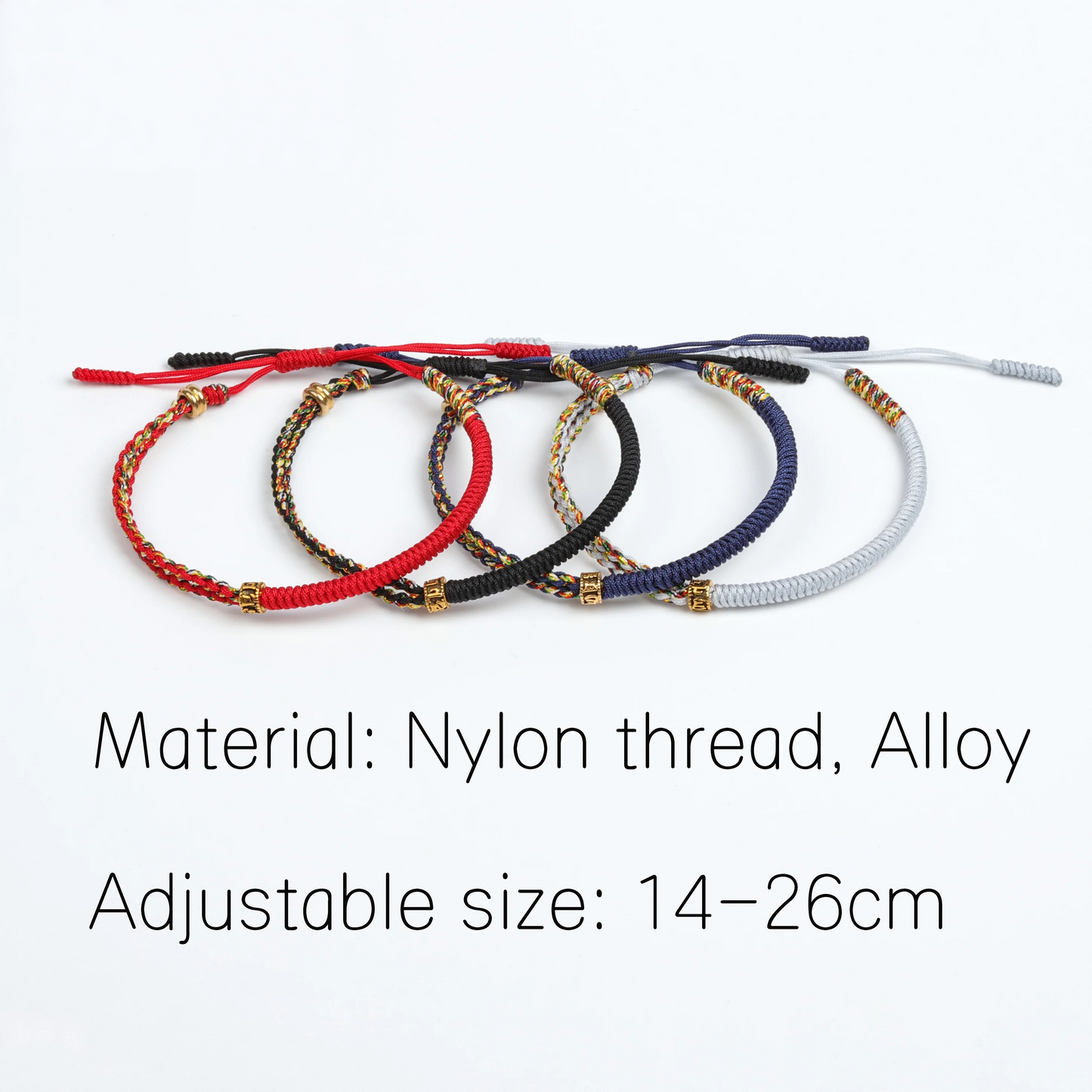 Handmade Tibetan Blessed Gradient Braided Thread for "Divine Protection & Energy Flow" – Featuring Gold Tibetan Amulet Charm