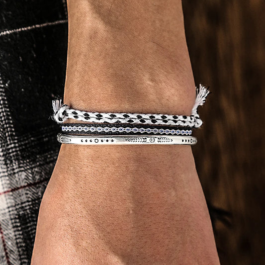 Tibetan Steel & Handmade Spirit Bracelet for "Focus & Motivation" 
