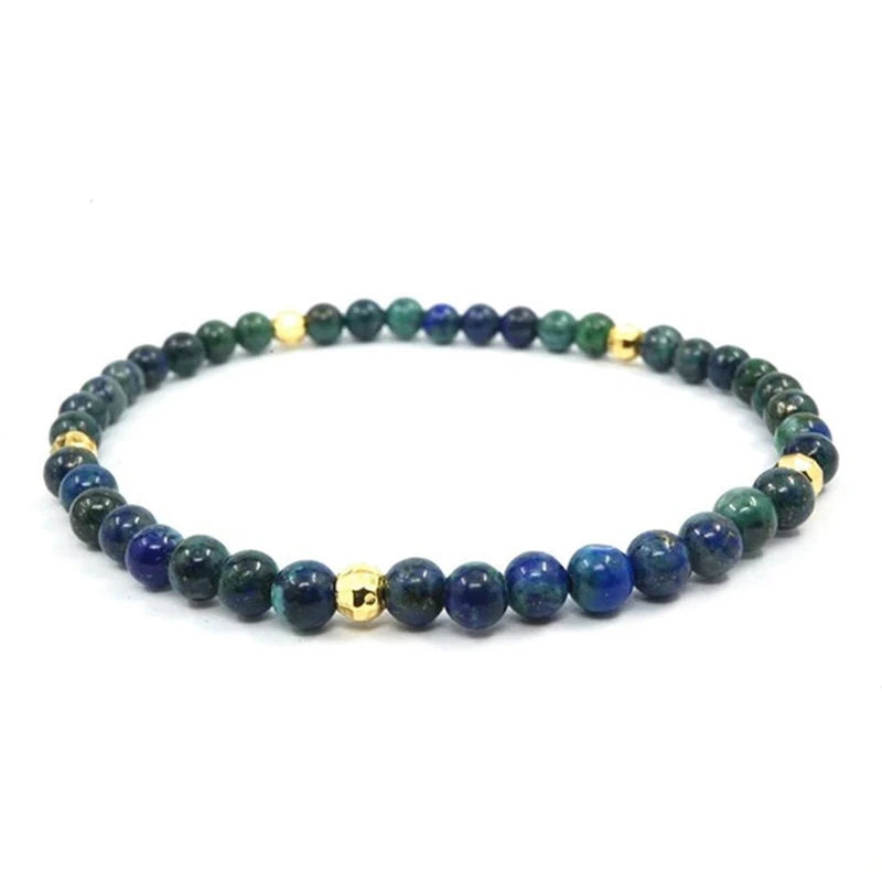 Tibetan Steel & Handmade Spirit Bracelet for "Sacred Service, Protection & Giving" (Beads made of Lapis Lazuli)