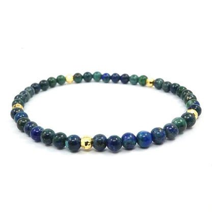Tibetan Steel & Handmade Spirit Bracelet for "Sacred Service, Protection & Giving" (Beads made of Lapis Lazuli)