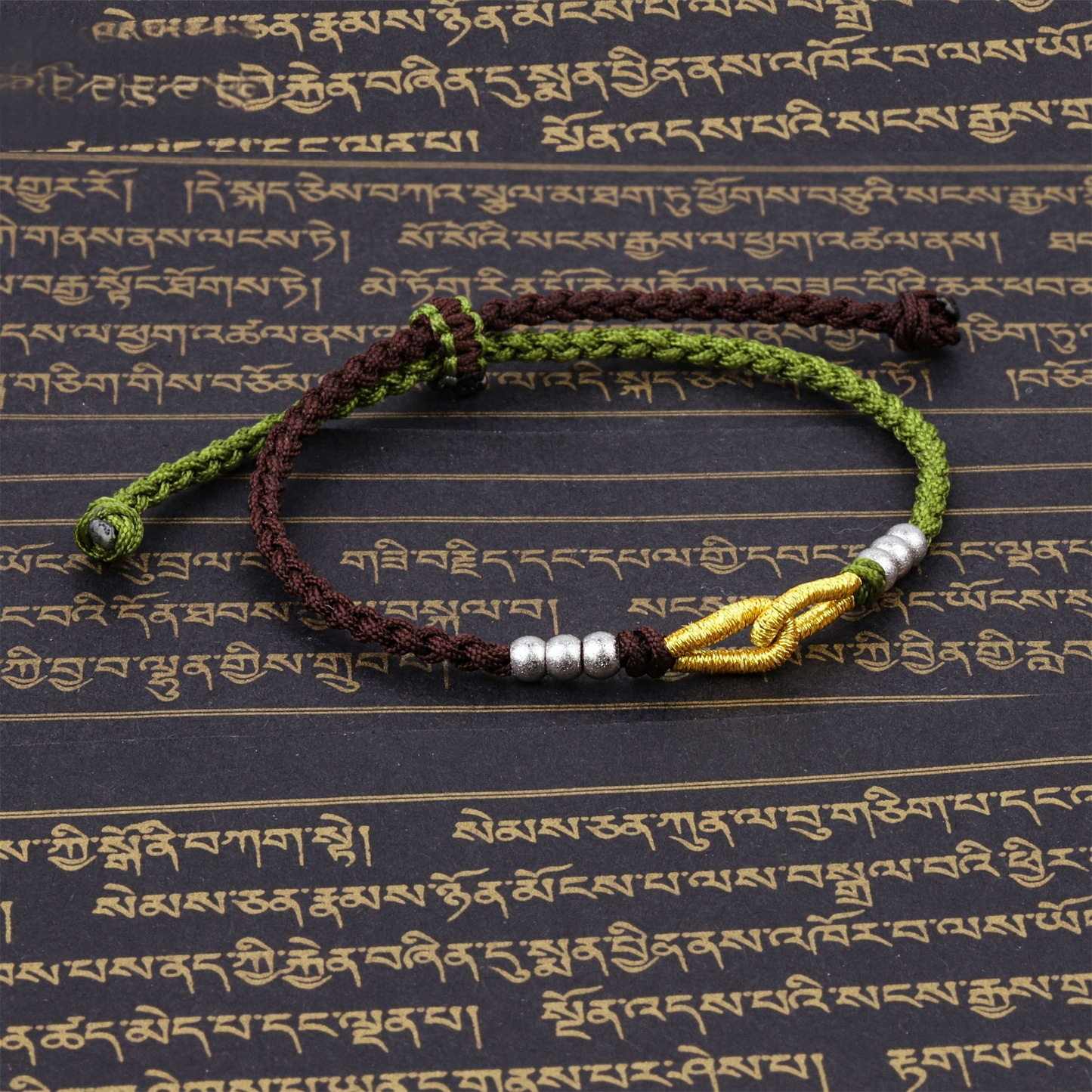 Handmade Tibetan Blessed Knots for "Good Luck" – 6 Spiritual Stainless Beads Stretch Bracelet