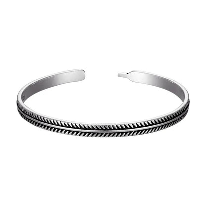 Handmade Braided Yellow Cotton Rope Simple Rope Knot Vintage Tibetan Silver C-Bangle Sets Sport Daily Bracelet For Men and Women