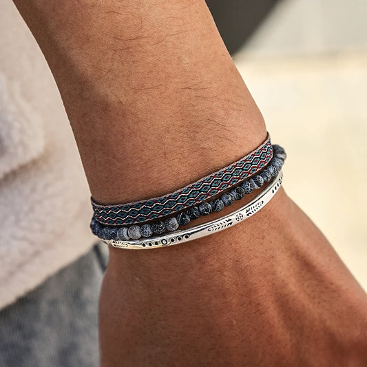 Tibetan Steel & Handmade Spirit Bracelet for "Patience & Alignment with Divine Timing"
