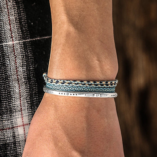 Tibetan Steel & Handmade Spirit Bracelet for "Recovery & Renewal" 
