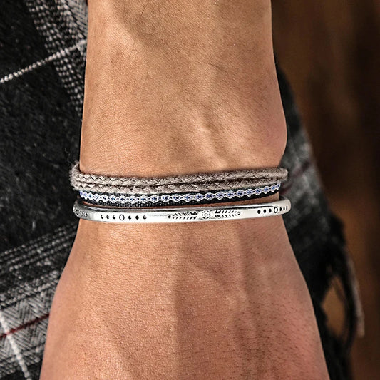 Tibetan Steel & Handmade Spirit Bracelet for Emotional Healing & Clarity