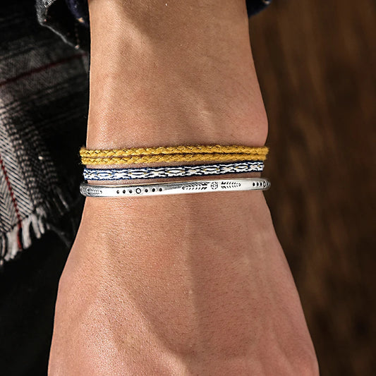 Tibetan Steel & Handmade Spirit Bracelet for "Joy in the Present Moment"
