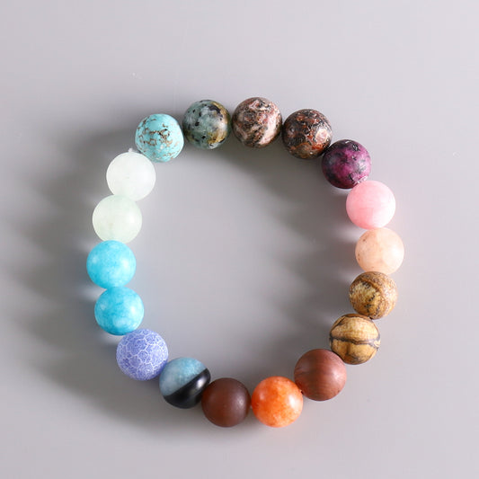 Buddhist Handcrafted Nature Sandalwood Bracelet for "Protection, Prosperity & Happiness" - 7 Healing Balance Chakra Natural Crystals