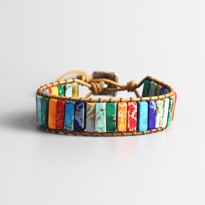 Buddhist Handcrafted Nature Sandalwood Bracelet for "Protection, Health, Balance, Energy & Wisdom" - 12 Essential Frosted Granites Crystals