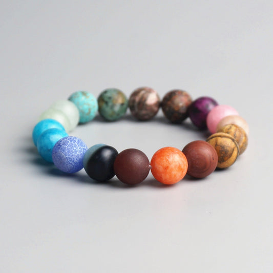 Buddhist Handcrafted Nature Sandalwood Bracelet for "Protection, Prosperity & Happiness" - 7 Healing Balance Chakra Natural Crystals