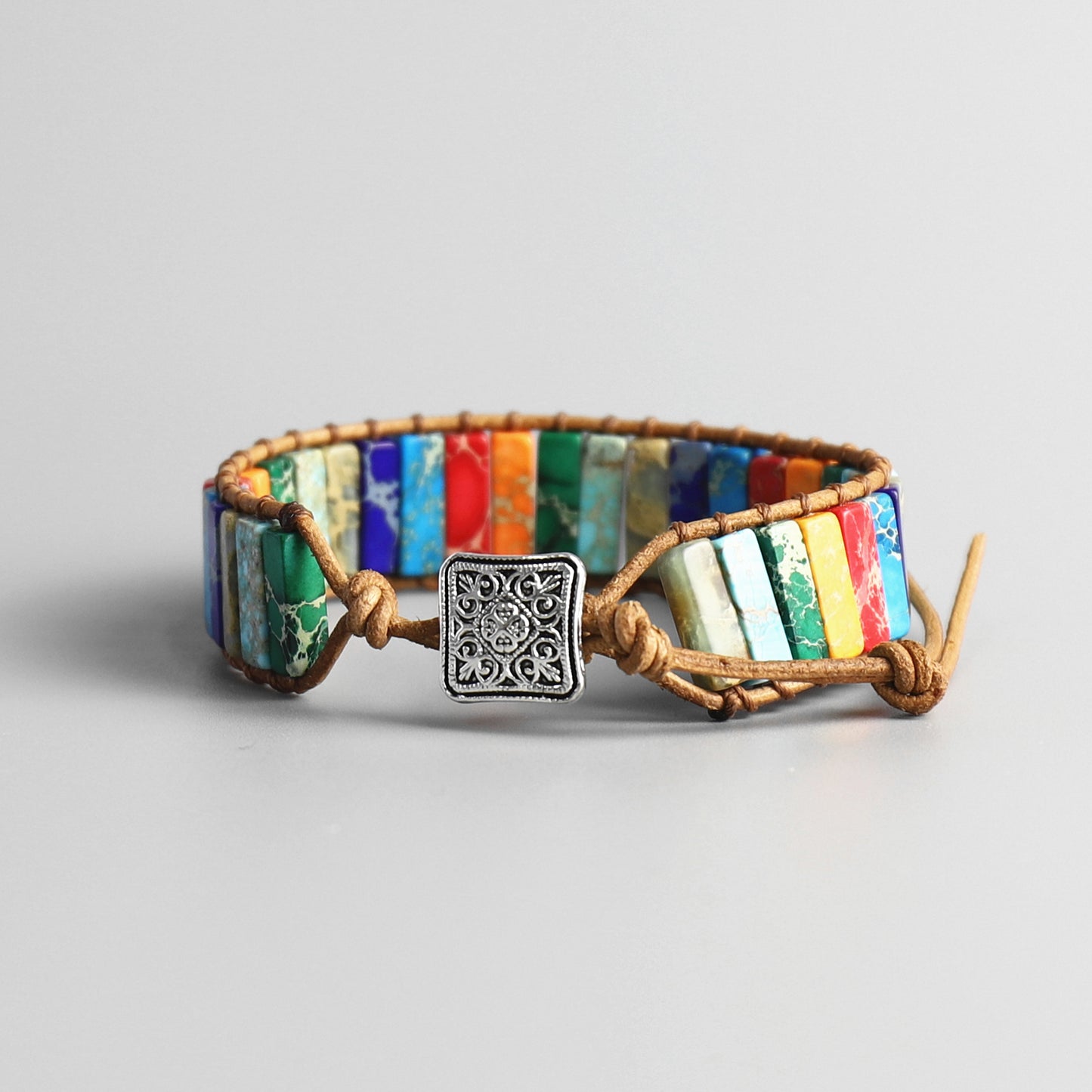 Buddhist Handcrafted Nature Sandalwood Bracelet for "Protection, Health, Balance, Energy & Wisdom" - 12 Essential Frosted Granites Crystals