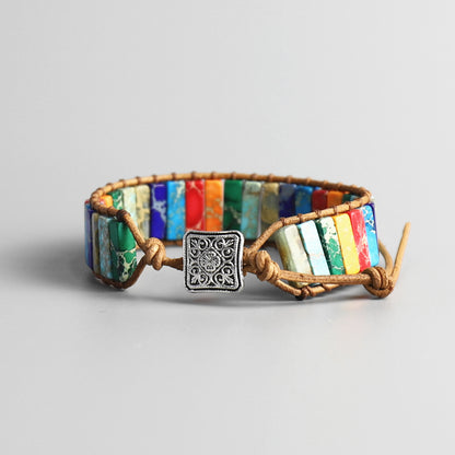 Buddhist Handcrafted Nature Sandalwood Bracelet for "Protection, Health, Balance, Energy & Wisdom" - 12 Essential Frosted Granites Crystals