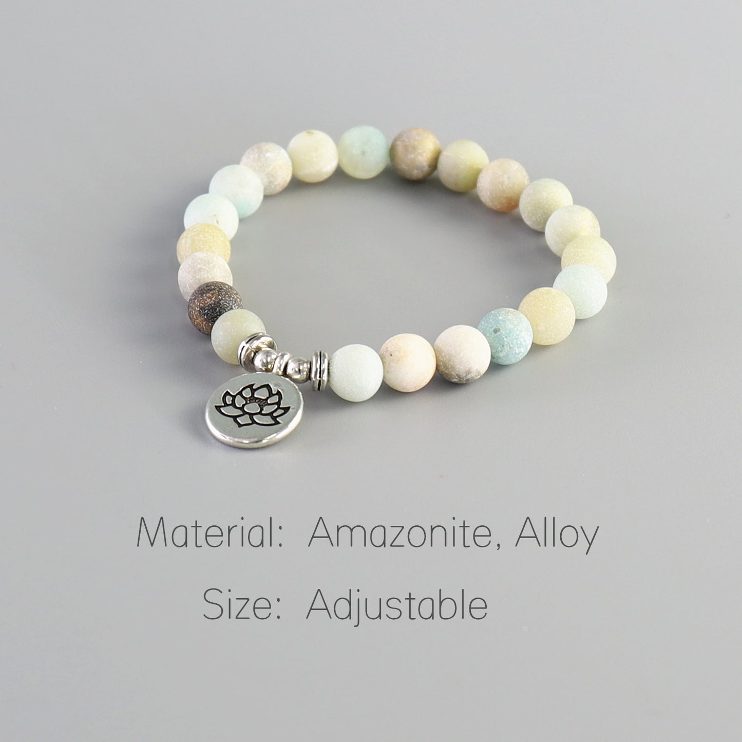 Buddhist Handcrafted Nature Sandalwood Bracelet for "Purity & stillness of the body, speech, & mind" - Made of Amazonite Blessed Beads