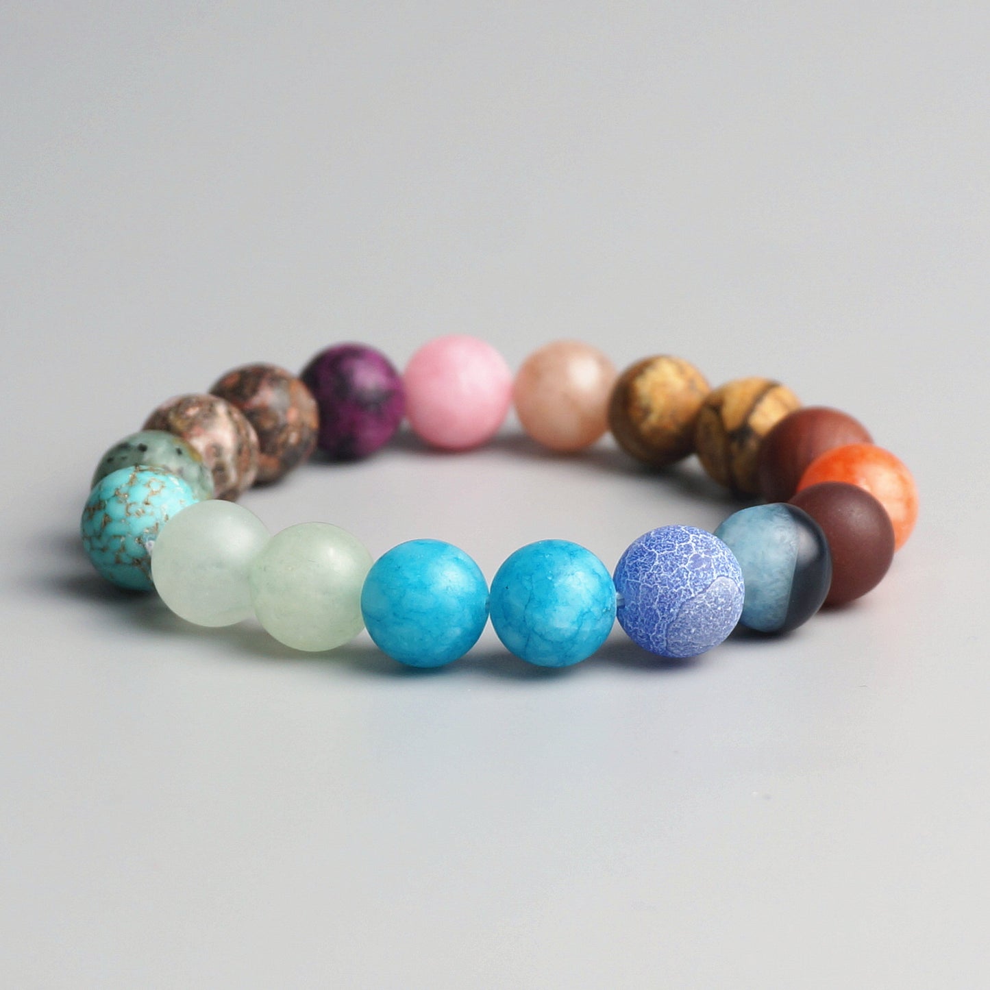 Buddhist Handcrafted Nature Sandalwood Bracelet for "Protection, Prosperity & Happiness" - 7 Healing Balance Chakra Natural Crystals