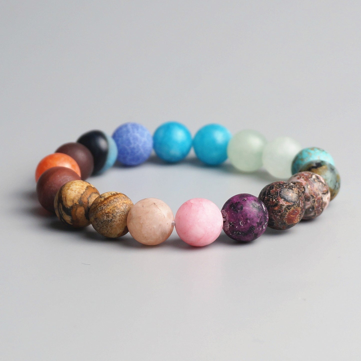Buddhist Handcrafted Nature Sandalwood Bracelet for "Protection, Prosperity & Happiness" - 7 Healing Balance Chakra Natural Crystals