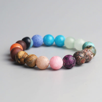 Buddhist Handcrafted Nature Sandalwood Bracelet for "Protection, Prosperity & Happiness" - 7 Healing Balance Chakra Natural Crystals