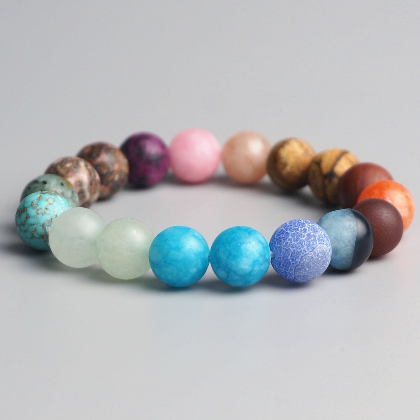 Buddhist Handcrafted Nature Sandalwood Bracelet for "Protection, Prosperity & Happiness" - 7 Healing Balance Chakra Natural Crystals