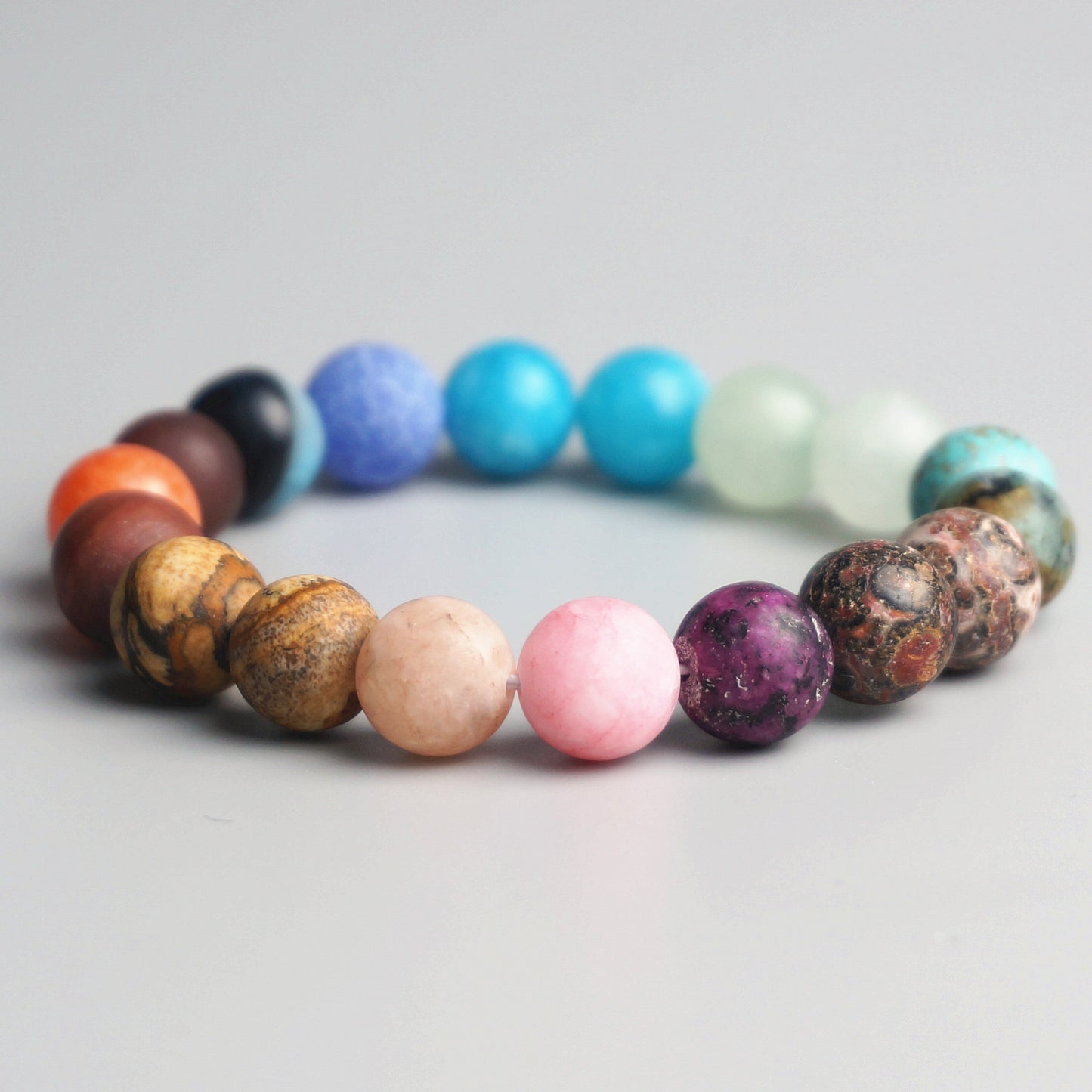 Buddhist Handcrafted Nature Sandalwood Bracelet for "Protection, Prosperity & Happiness" - 7 Healing Balance Chakra Natural Crystals