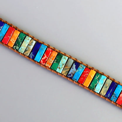 Buddhist Handcrafted Nature Sandalwood Bracelet for "Protection, Health, Balance, Energy & Wisdom" - 12 Essential Frosted Granites Crystals