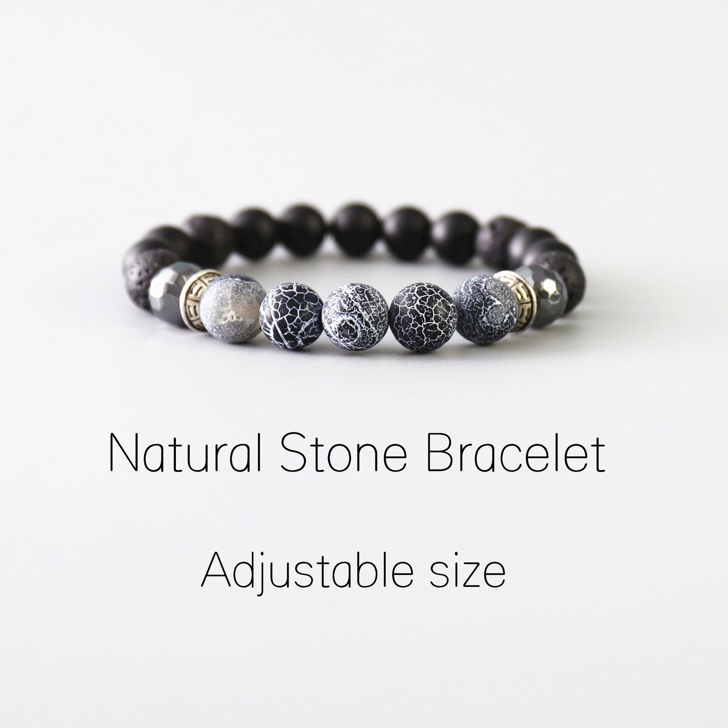Buddhist Handcrafted Nature Sandalwood Bracelet for "Dependability & Reliability" -  Tibetan Vintage Obsidian Beads