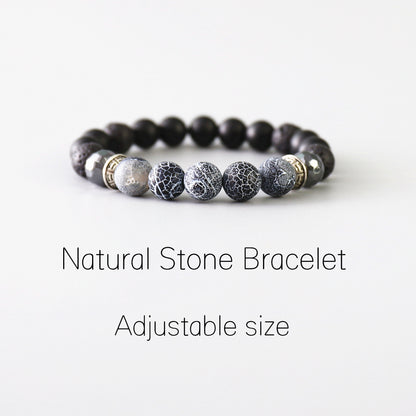 Buddhist Handcrafted Nature Sandalwood Bracelet for "Dependability & Reliability" -  Tibetan Vintage Obsidian Beads